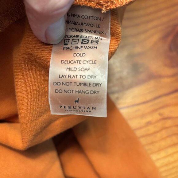 Cinnamon/Pumpkin colored Turtleneck Top by Peruvian Connection - Size XL - Picture 8 of 8